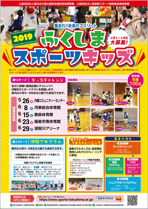 平成31年度ふくしまスポーツキッズ発掘事業ポスター